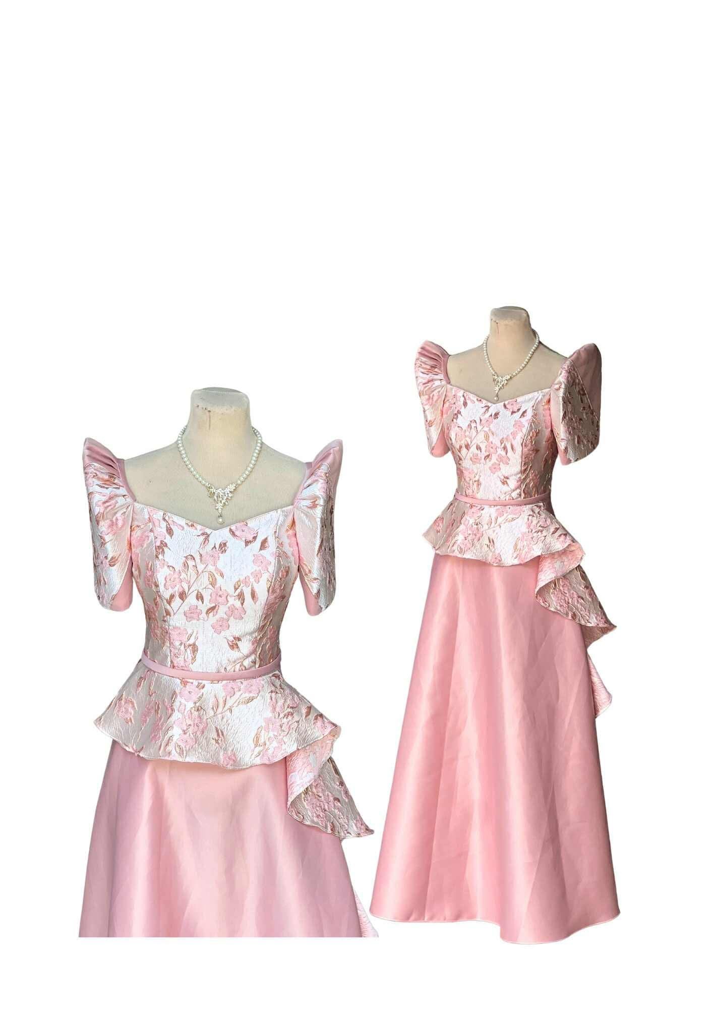 Filipiniana Peach Floral Pristine #030