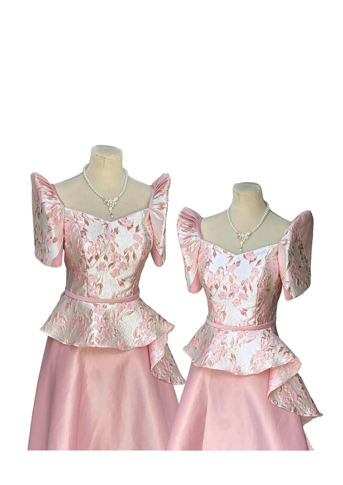 Filipiniana Peach Floral Pristine #030