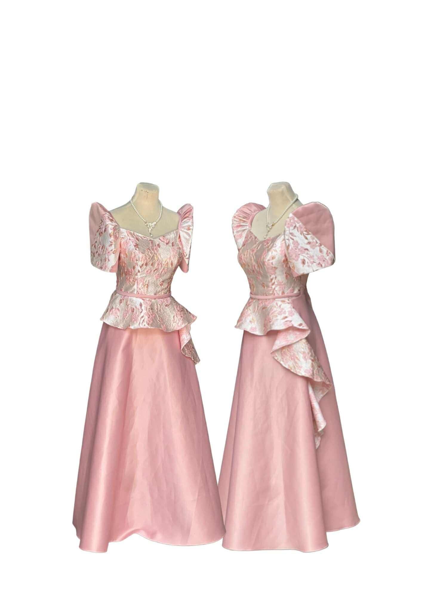 Filipiniana Peach Floral Pristine #030
