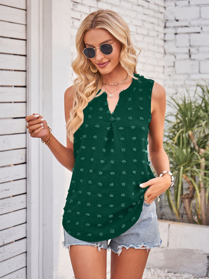 Lovelet Swiss Dot Notched Tank