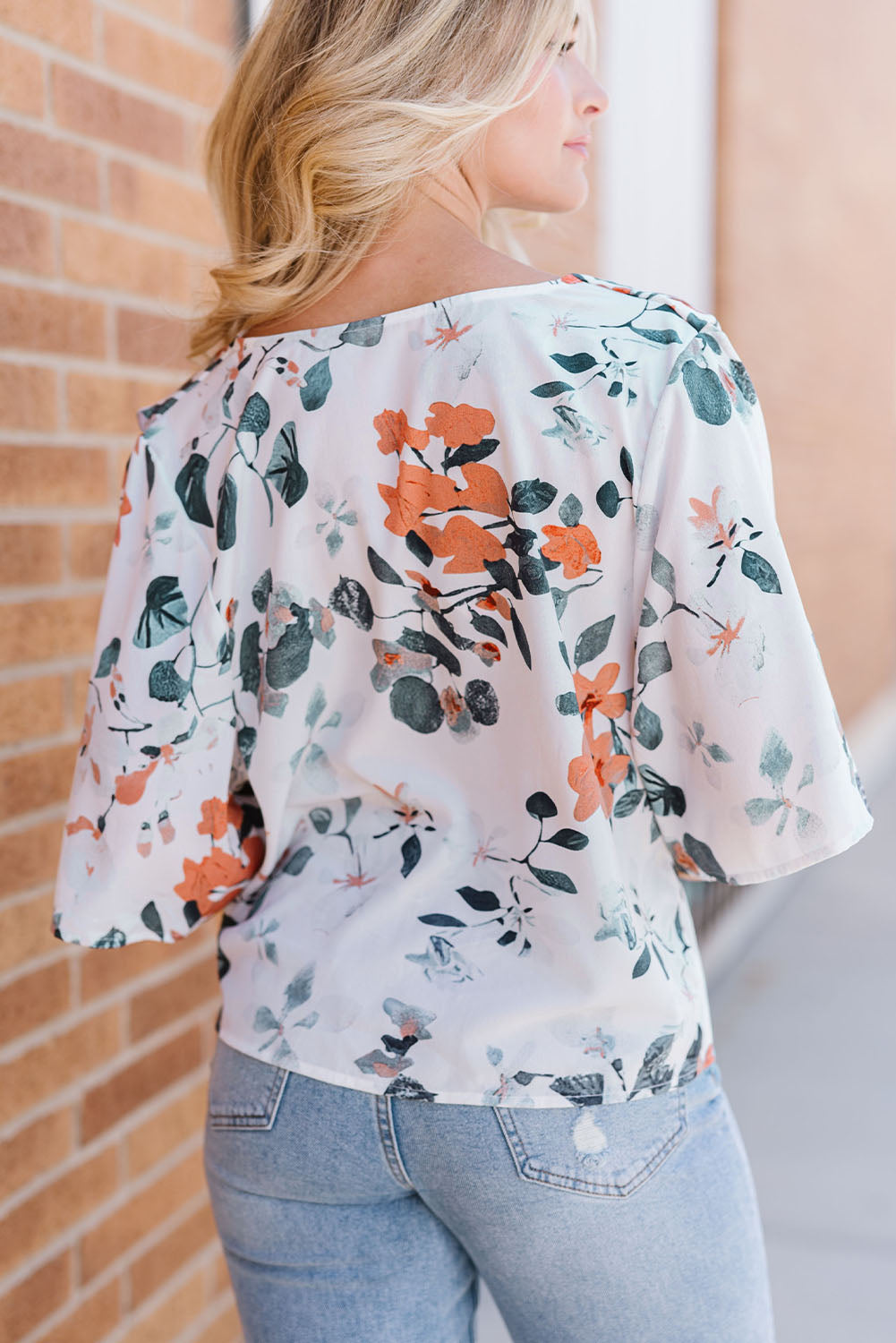 Floral Cowl Neck Blouse