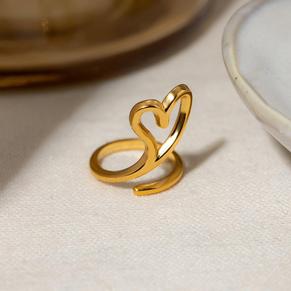 Stainless Steel Cutout Heart Bypass Ring