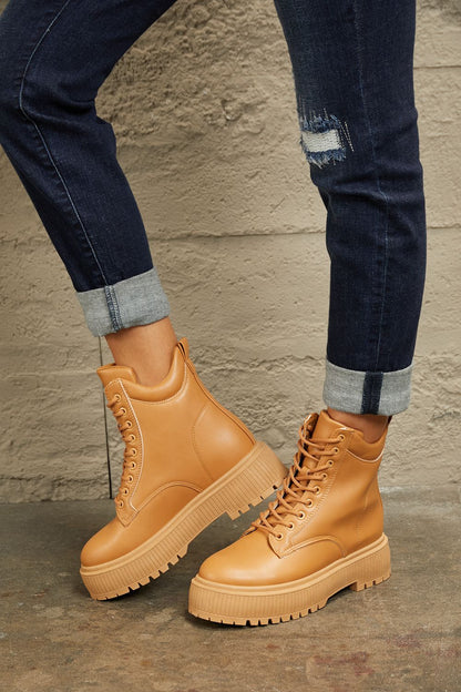 East Lion Corp Platform Combat Boots