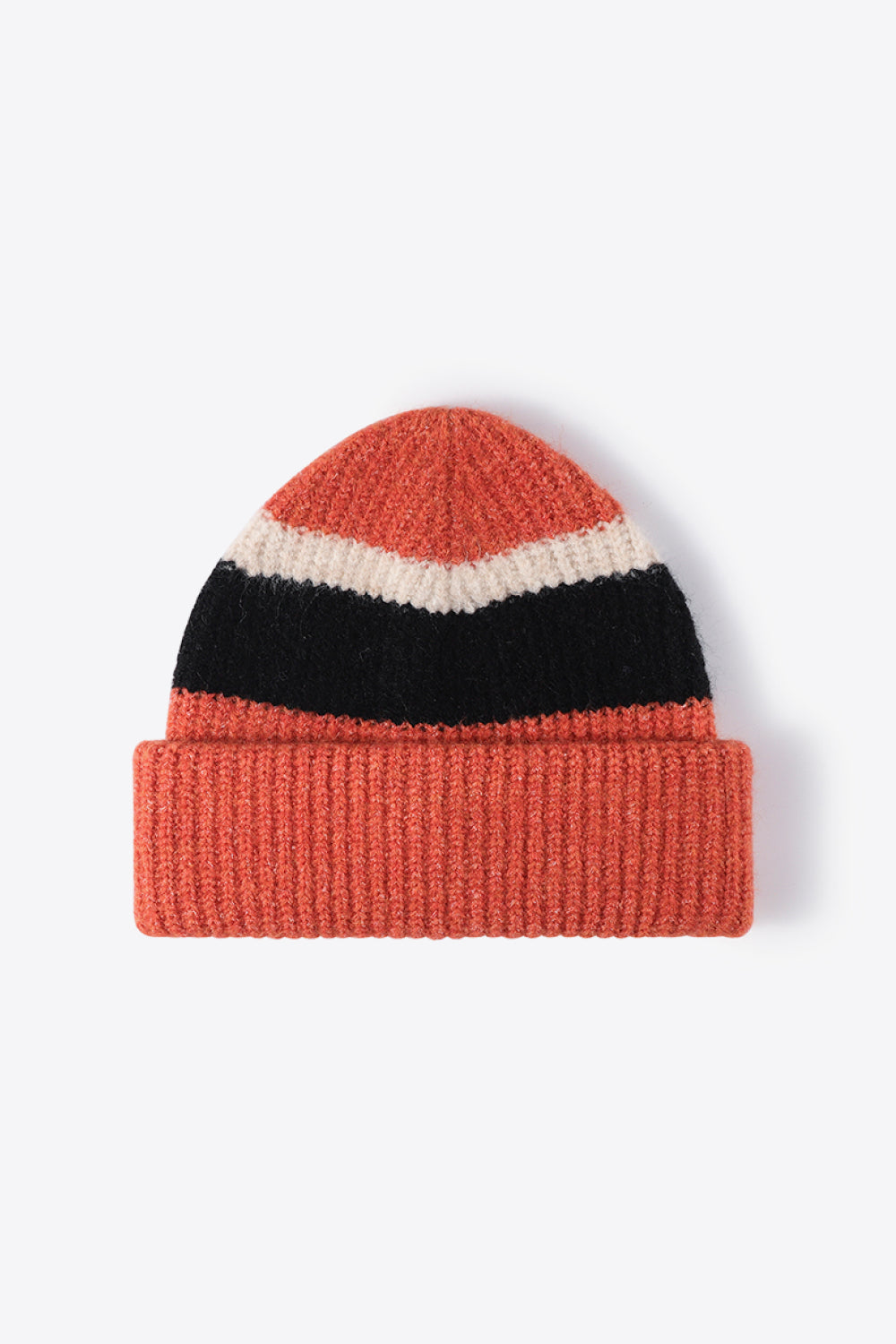 Tricolor Cuffed Knit Beanie