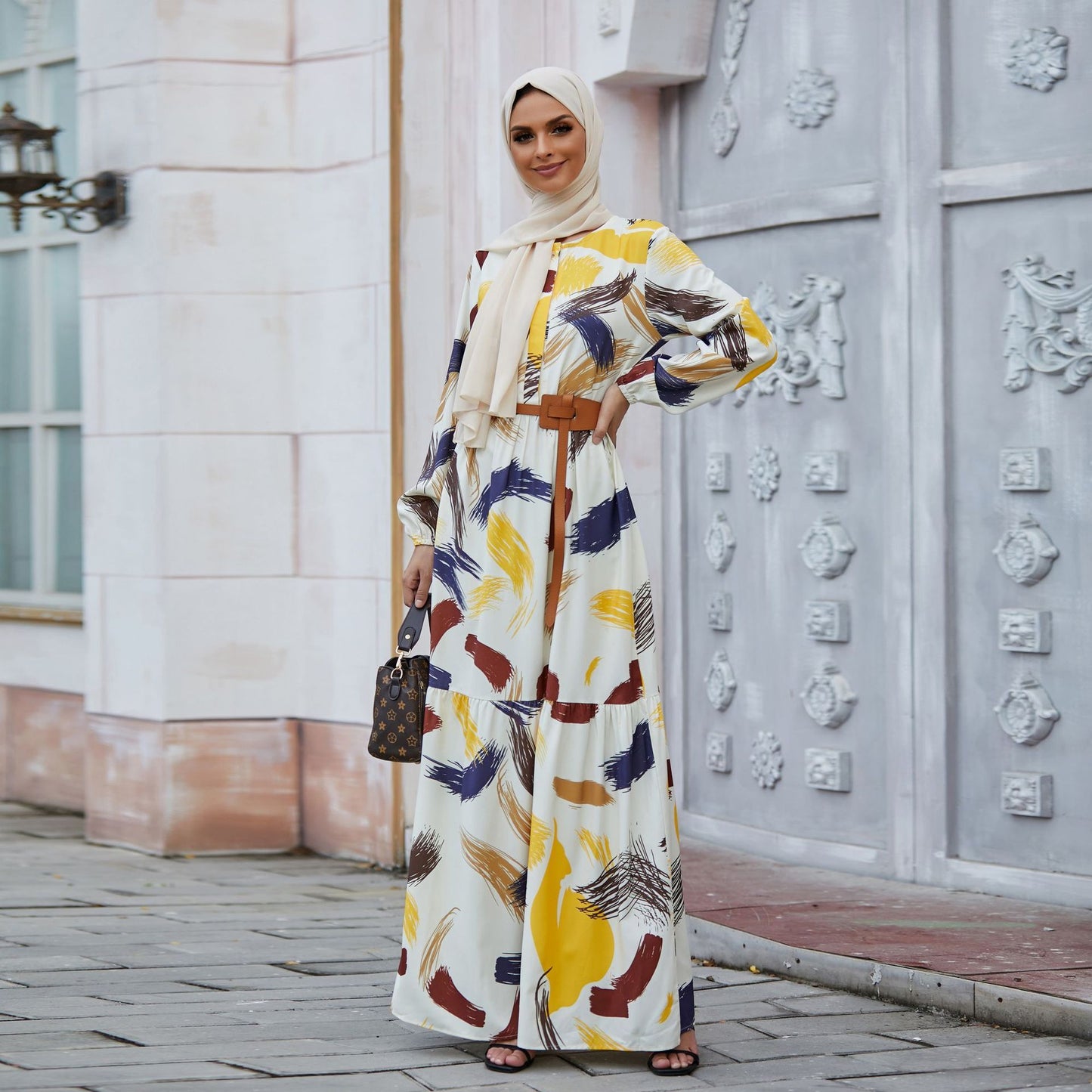 Women's Printed Dress Summer Refreshing Printed Long Skirt