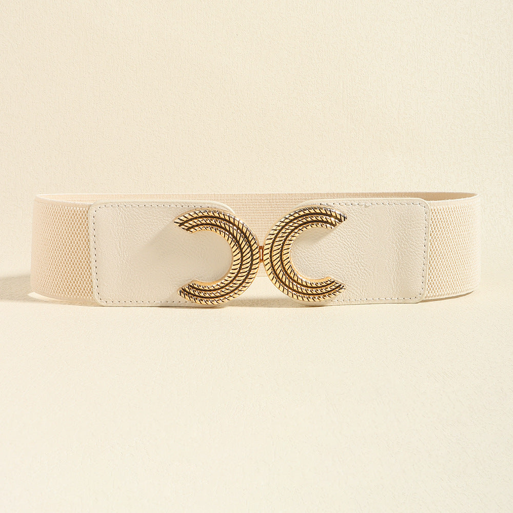 Double C Buckle Elastic Belt