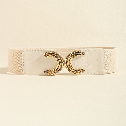 Double C Buckle Elastic Belt