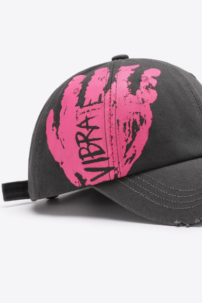 VIBRA Graphic Distressed Adjustable Baseball Cap