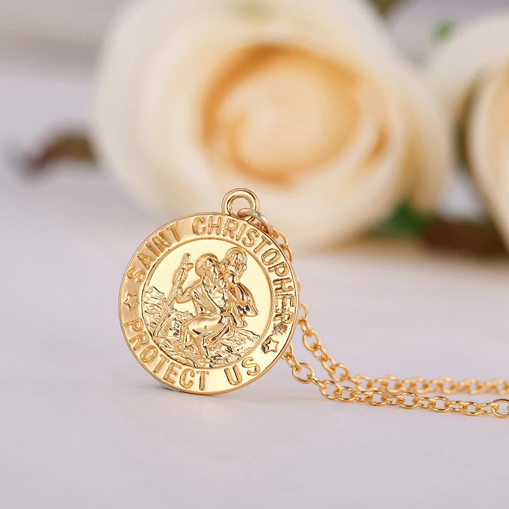 SAINT CHRISTOPHER PROTECT US Religious Charm