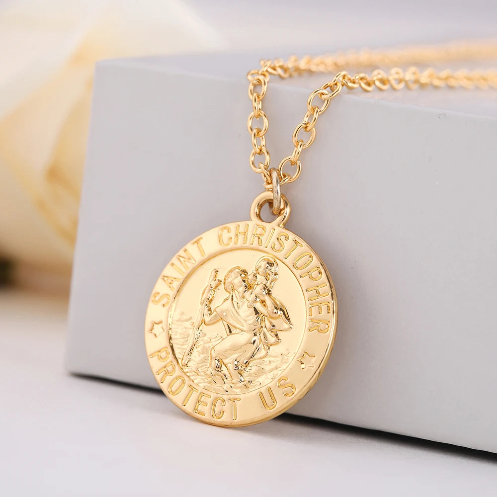 SAINT CHRISTOPHER PROTECT US Religious Charm