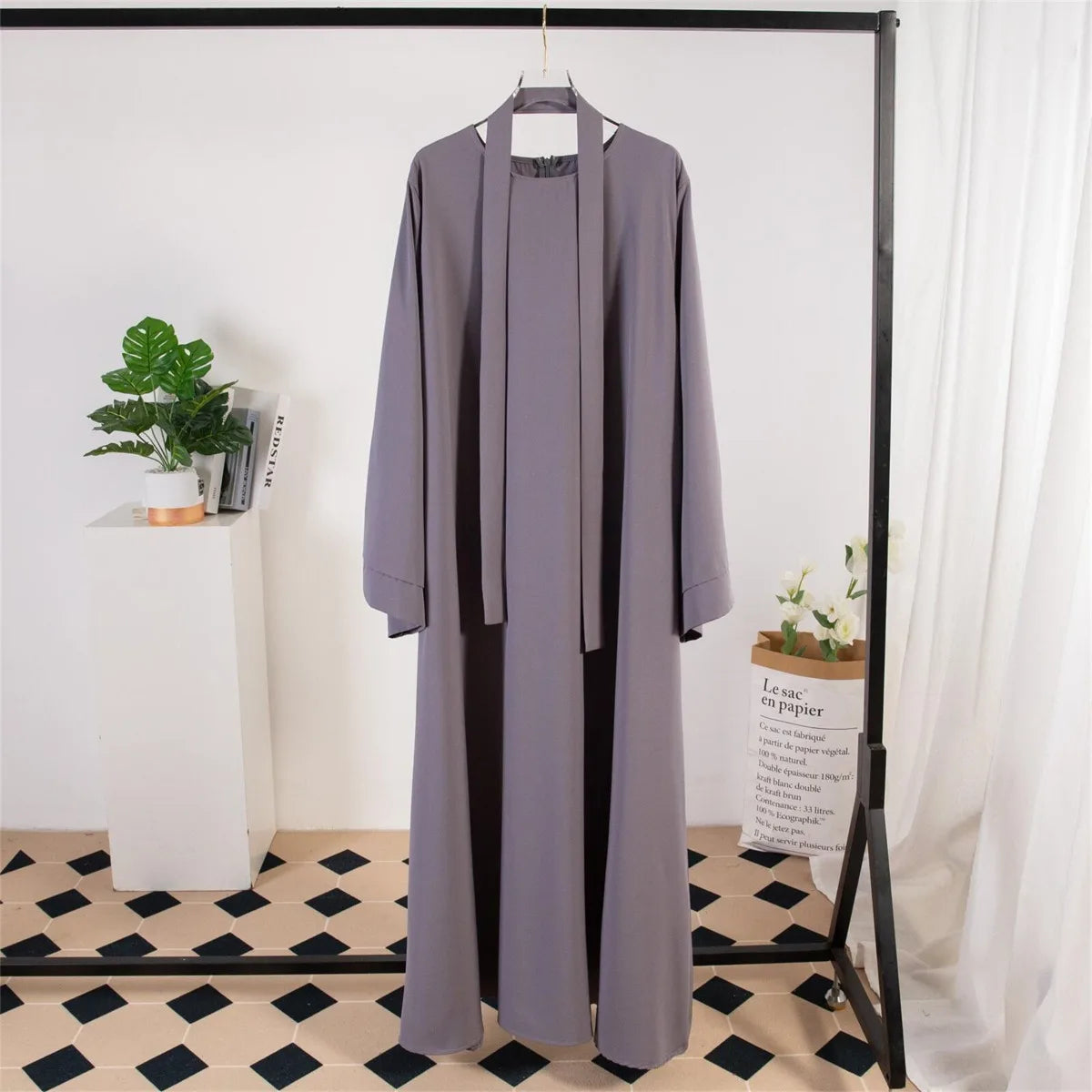 Muslim Abayas Women Kaftans Long Maxi Prayer Dress with Belt Full Sleeve Islamic Clothing Women Jilbabs Ramadan Dresses