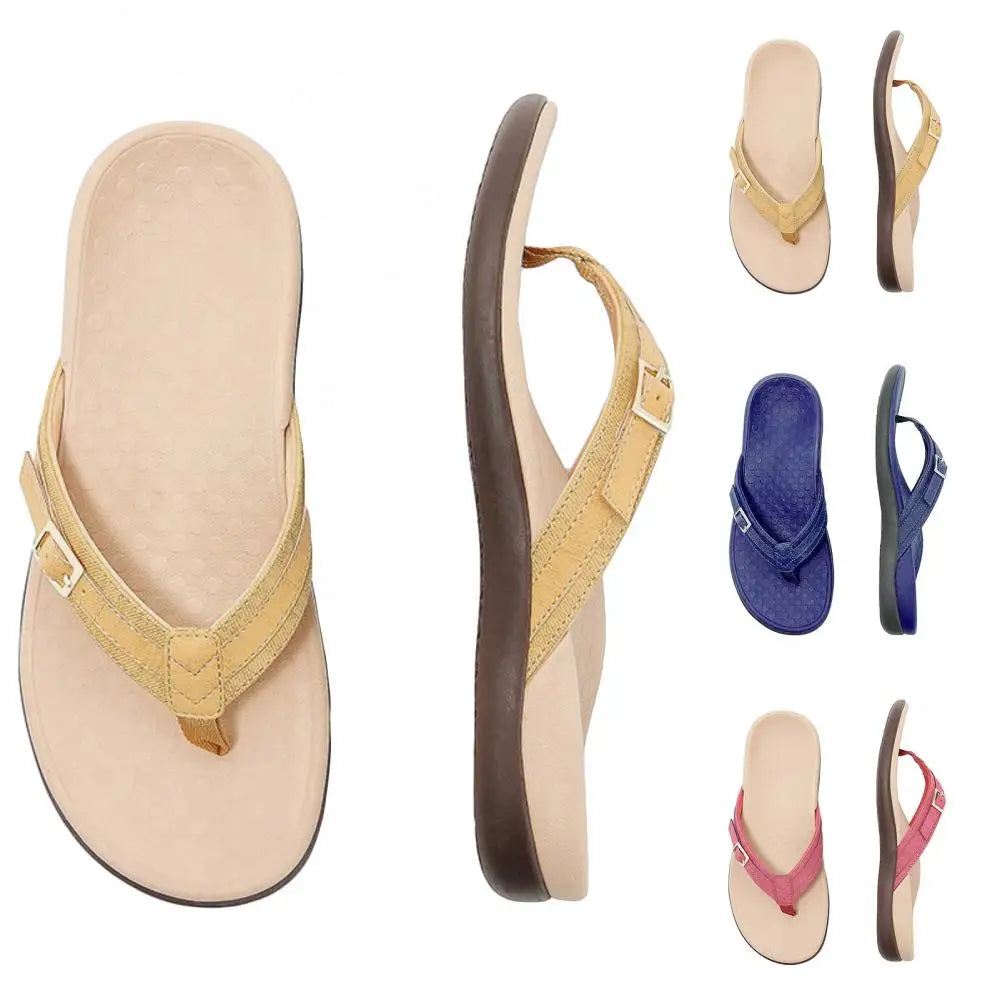 Summer Non-Slip Slipper Beach Sandals Relief Foot Pain Rubber Sole Outside Leisure Flip Flops for Unisex Orthopedic Sandals