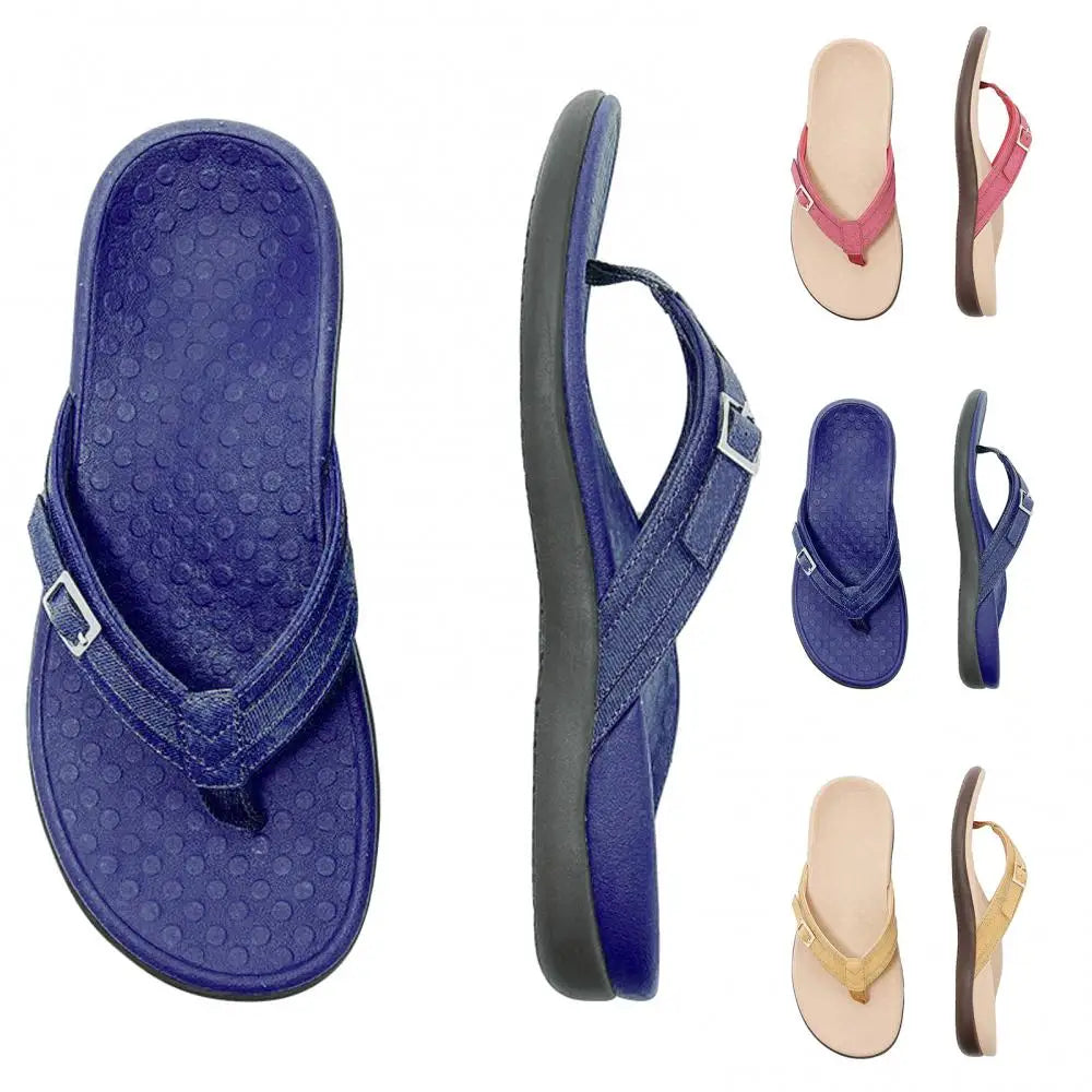 Summer Non-Slip Slipper Beach Sandals Relief Foot Pain Rubber Sole Outside Leisure Flip Flops for Unisex Orthopedic Sandals