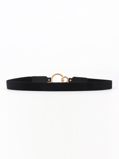 Double Ring Buckle Elastic PU Belt