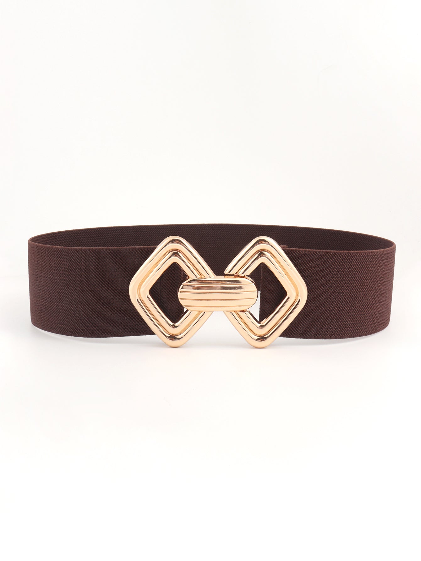 Geometric Buckle Elastic Wide Belt