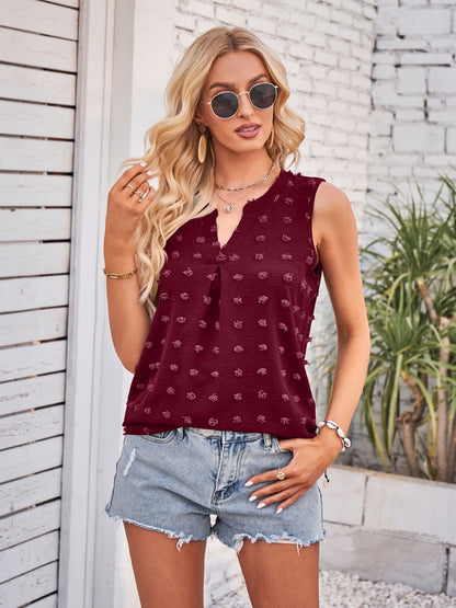 Lovelet Swiss Dot Notched Tank