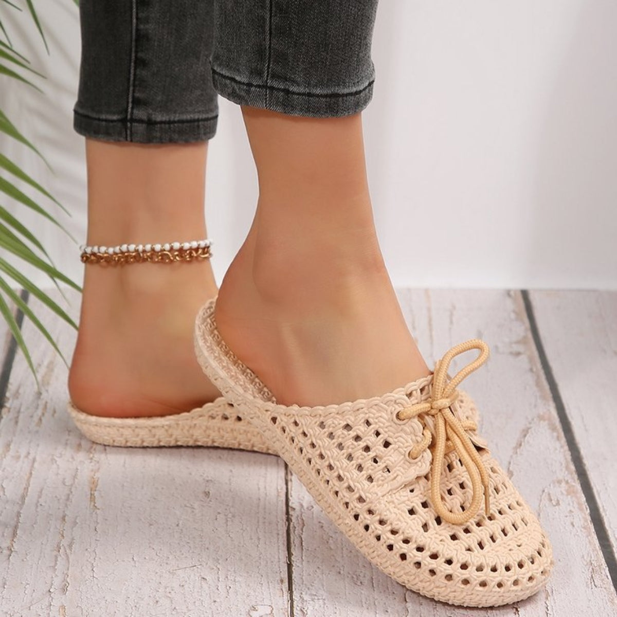 Lace-Up Flat Sandals