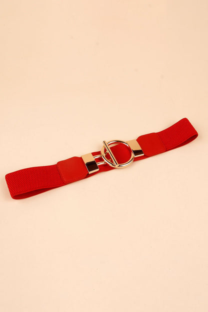 Circle Shape Buckle Zinc Alloy Buckle PU Leather Belt