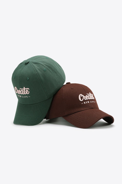 CREATE NEW LIFE Adjustable Cotton Baseball Cap