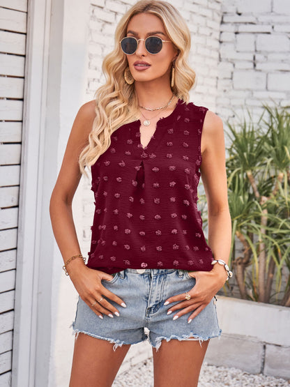 Lovelet Swiss Dot Notched Tank