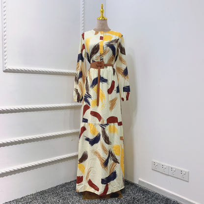 Women's Printed Dress Summer Refreshing Printed Long Skirt