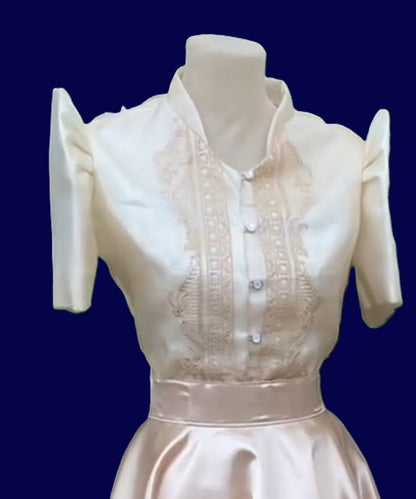 Filipiniana Dress Top- Pristine #020 (Top only)