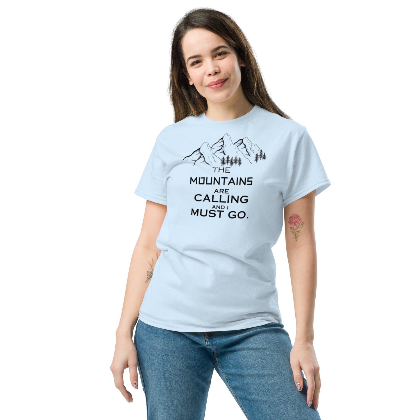 THE MOUNTAINS ARE CALLING Unisex classic tee