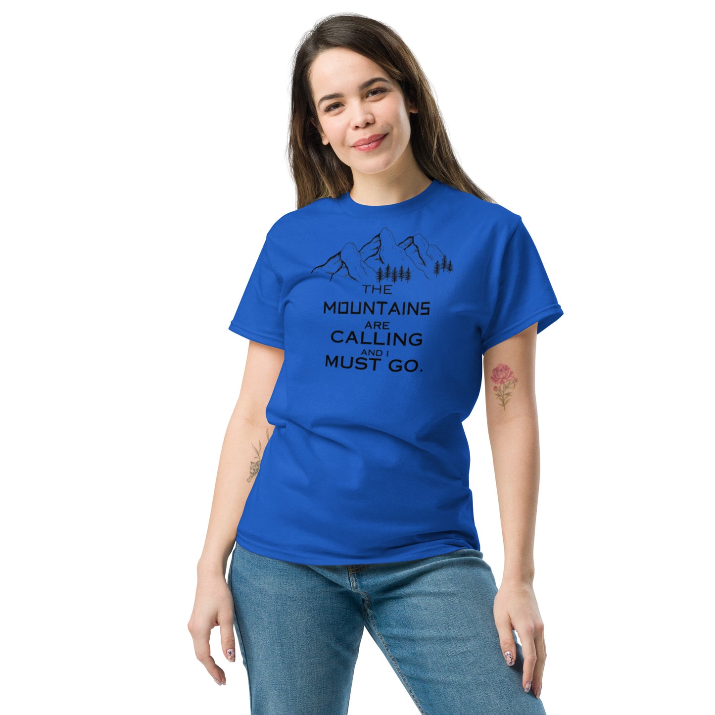 THE MOUNTAINS ARE CALLING Unisex classic tee